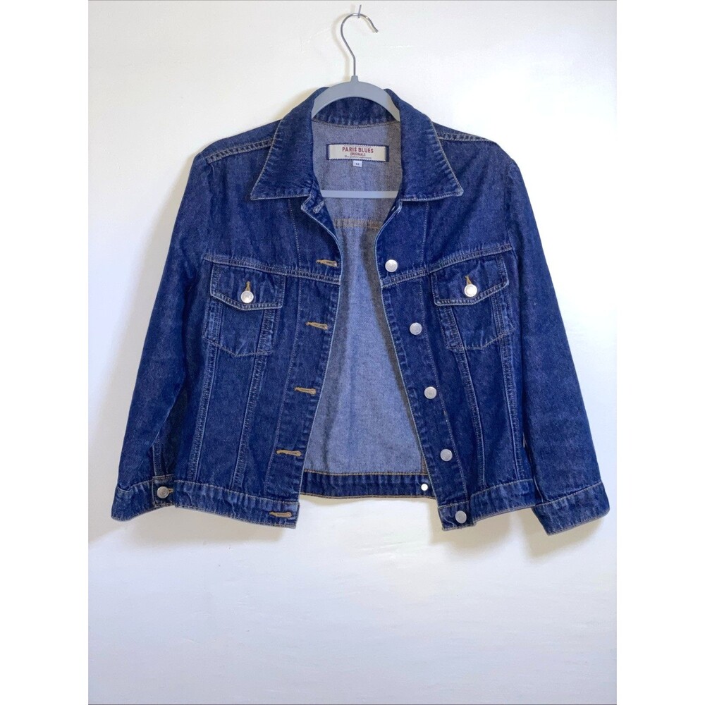 Paris Blues Women’s Denim Jacket Dark Blue Size Medium Cotton Vintage Y2K